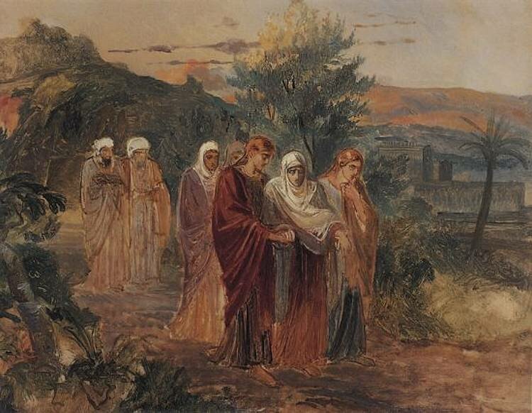 Возвращение 
с погребения Христа
 1859г