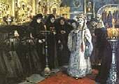 Посещение царевной 
женского монастыря
 1912г